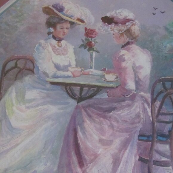 Tea for Two ~ Home Interiors ~ Thru God's Grace Bettie Hebert Felder Framed Art - Picture 8 of 15